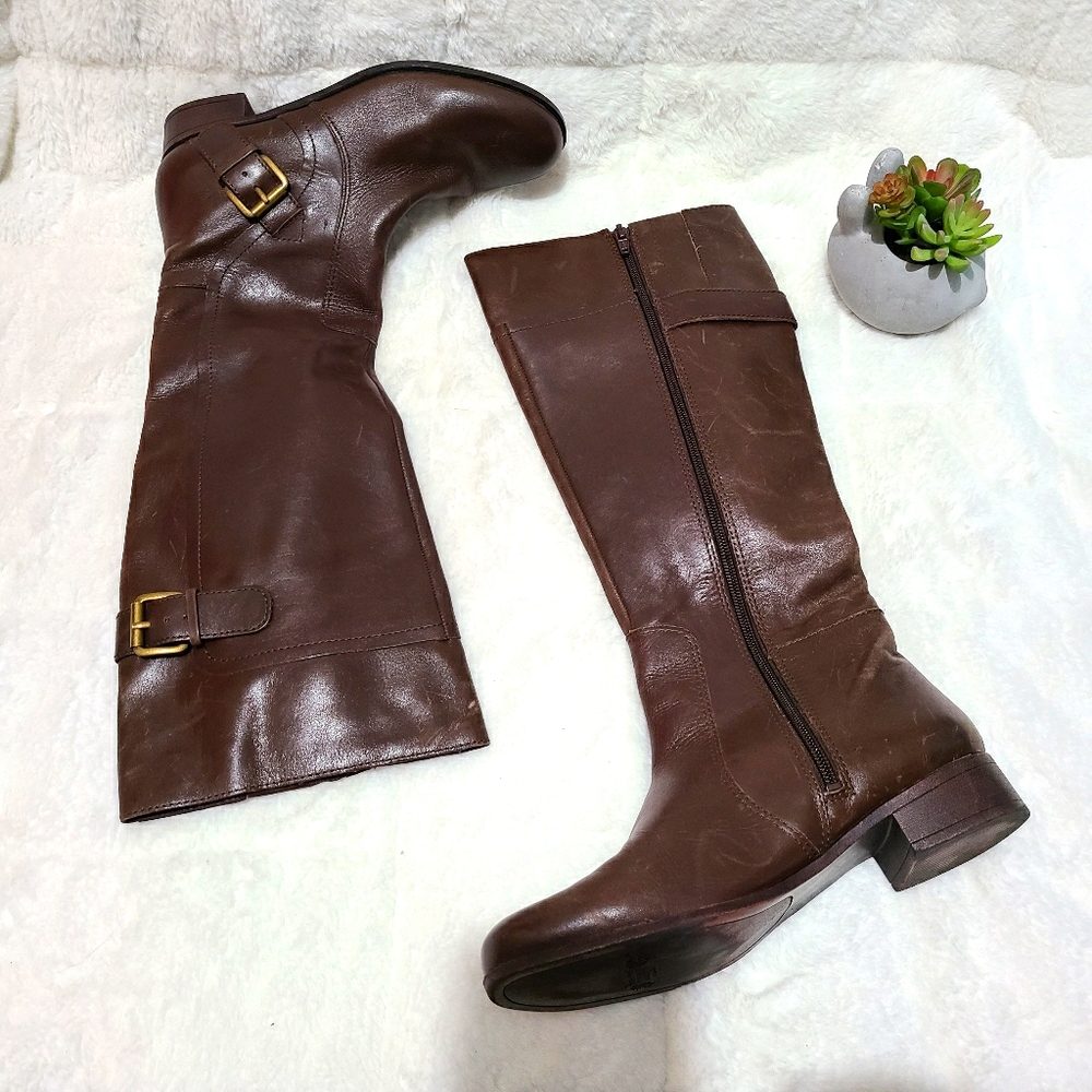 Nine West Vasookie Dark Brown Tall Riding Boot